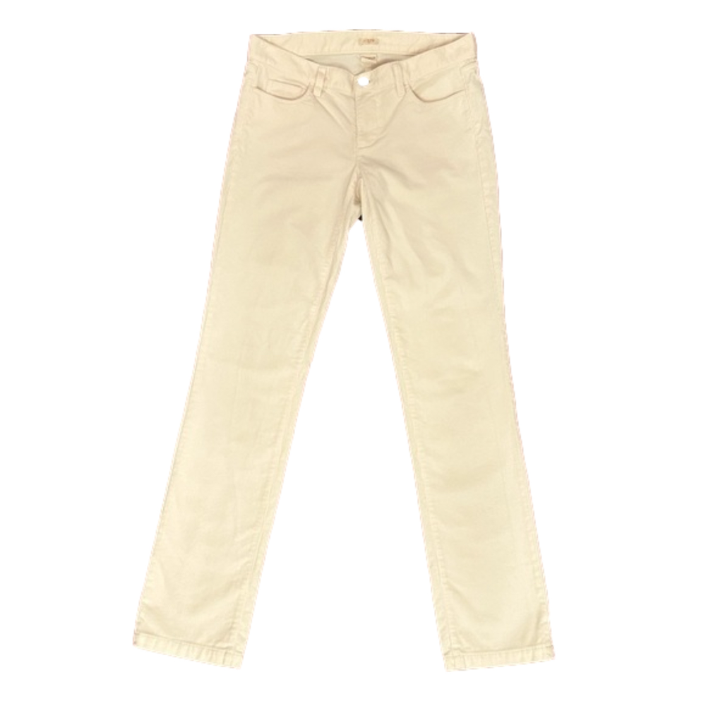 EUC J. Crew Ivory Matchstick Skinny Leg Corduroy Pants Size 27R